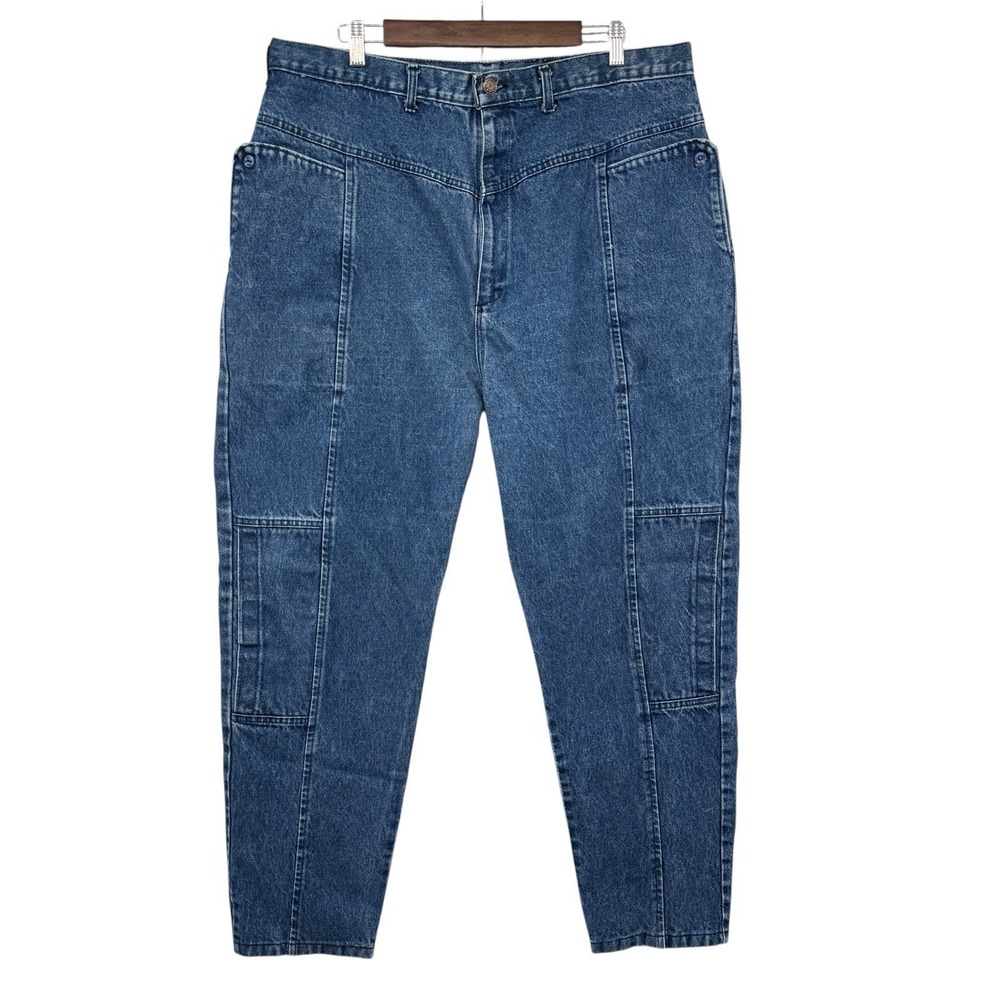 Cap Ferrat Vintage USA Utility‎ Cargo Mom Jeans Womens High Rise Tapered 38x28